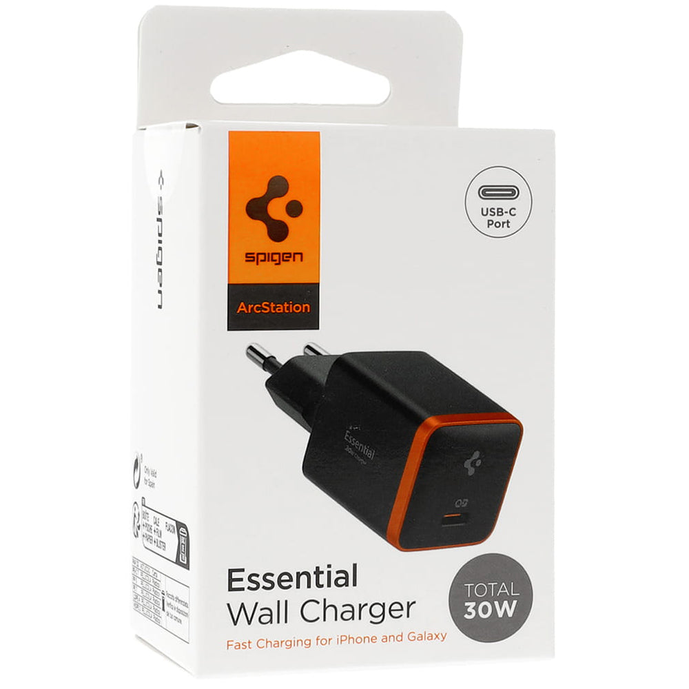 Spigen EE301EU Essential netoplader, 30W, 3A, 1 x USB-C, sort ACH08448