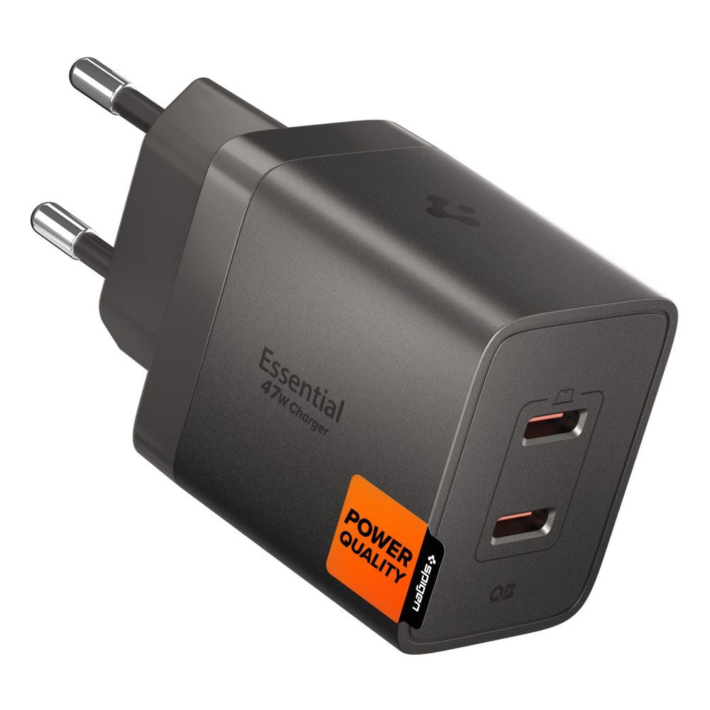 Spigen EE472EU Essential netoplader, 47W, 3A, 2 x USB-C, grå ACH10450