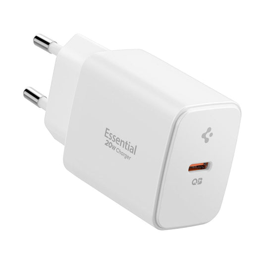 Spigen Essential Netværksoplader, 20W, 3A, 1 x USB-C, Hvid