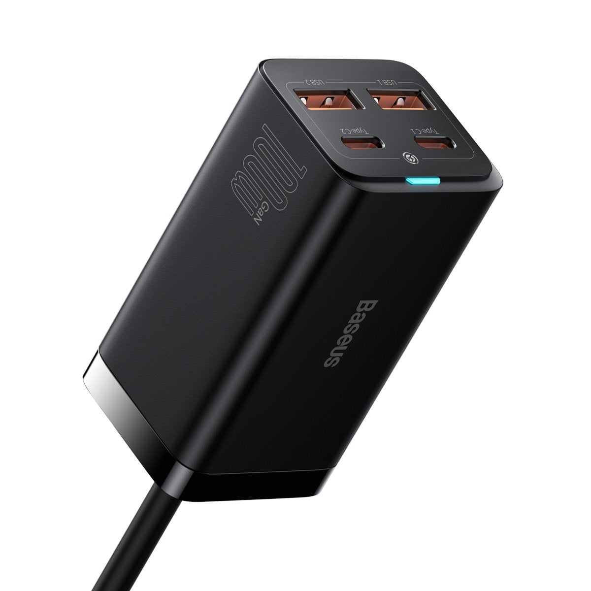 Baseus GaN3 Pro opladerstation, 100W, 5A, 2 x USB-A - 2 x USB-C, Sort CCGP000101