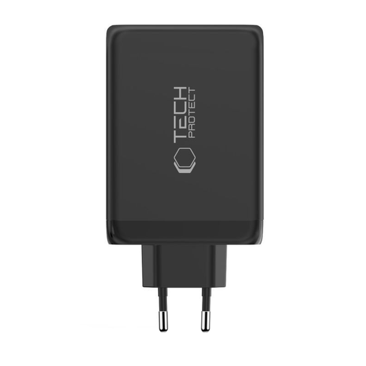 Netværksoplader Tech-Protect NC240W-GAN, 240W, 5A, 1 x USB-A - 3 x USB-C, Sort