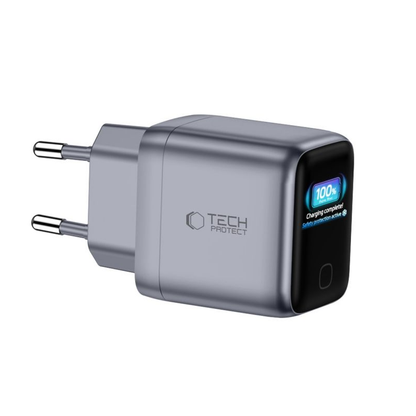 Tech-Protect NC45W Display netadapter, 45W, 3A, 1 x USB-C, grå