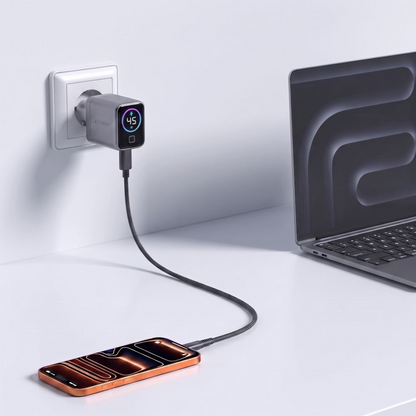 Tech-Protect NC45W Display netadapter, 45W, 3A, 1 x USB-C, grå