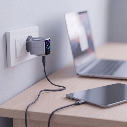 Tech-Protect NC45W Display netadapter, 45W, 3A, 1 x USB-C, grå