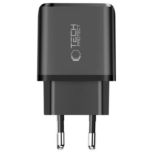 Netværksoplader Tech-Protect NCA45W, 45W, 3A, 1 x USB-A - 1 x USB-C, Sort