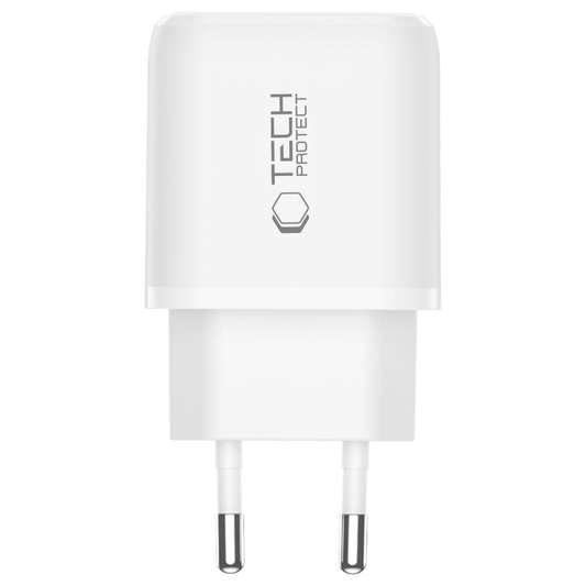 Netværksoplader Tech-Protect NCA45W, 45W, 3A, 1 x USB-A - 1 x USB-C, Hvid