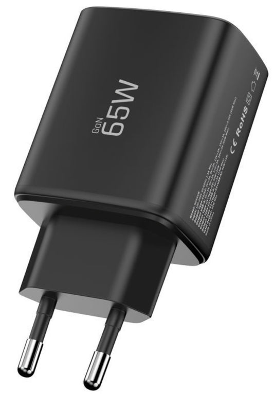 Netværksoplader Tech-Protect NCA65W, 65W, 3A, 1 x USB-A - 2 x USB-C, Sort