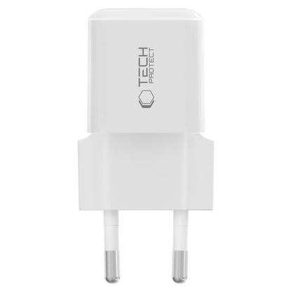 Tech-Protect NCM25 Netoplader, 25W, 3A, 1 x USB-C, Hvid