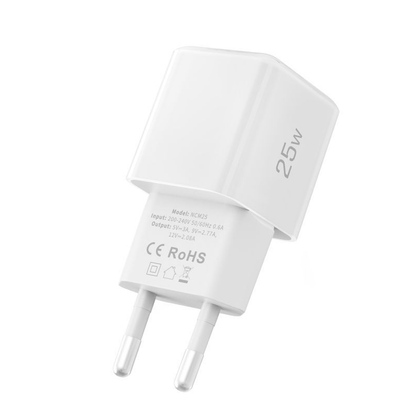 Tech-Protect NCM25 Netoplader, 25W, 3A, 1 x USB-C, Hvid
