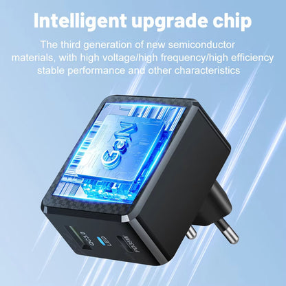 Netværksoplader Techsuit CHPD173 Tiny, 35W, 3A, 1 x USB-A - 1 x USB-C, Sort
