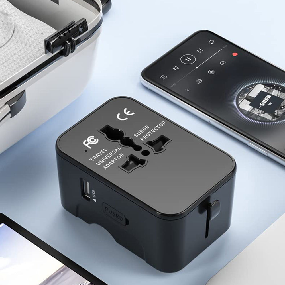 Netværksoplader Techsuit HHT202-2C Travel, 15W, 3A, 2 x USB-C, Sort