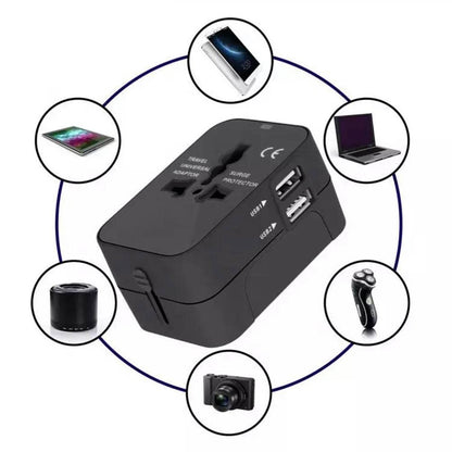 Techsuit HHT202 Travel netværksoplader, 10W, 2A, 2 x USB-A, Sort