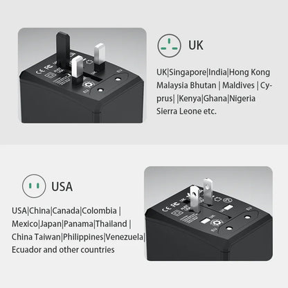 Netværksoplader Techsuit HHT203A Travel, 20W, 3A, 2 x USB-A - 2 x USB-C, Hvid