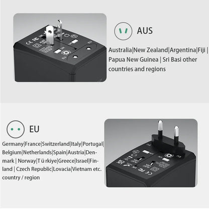 Netværksoplader Techsuit HHT203A Travel, 20W, 3A, 2 x USB-A - 2 x USB-C, Hvid