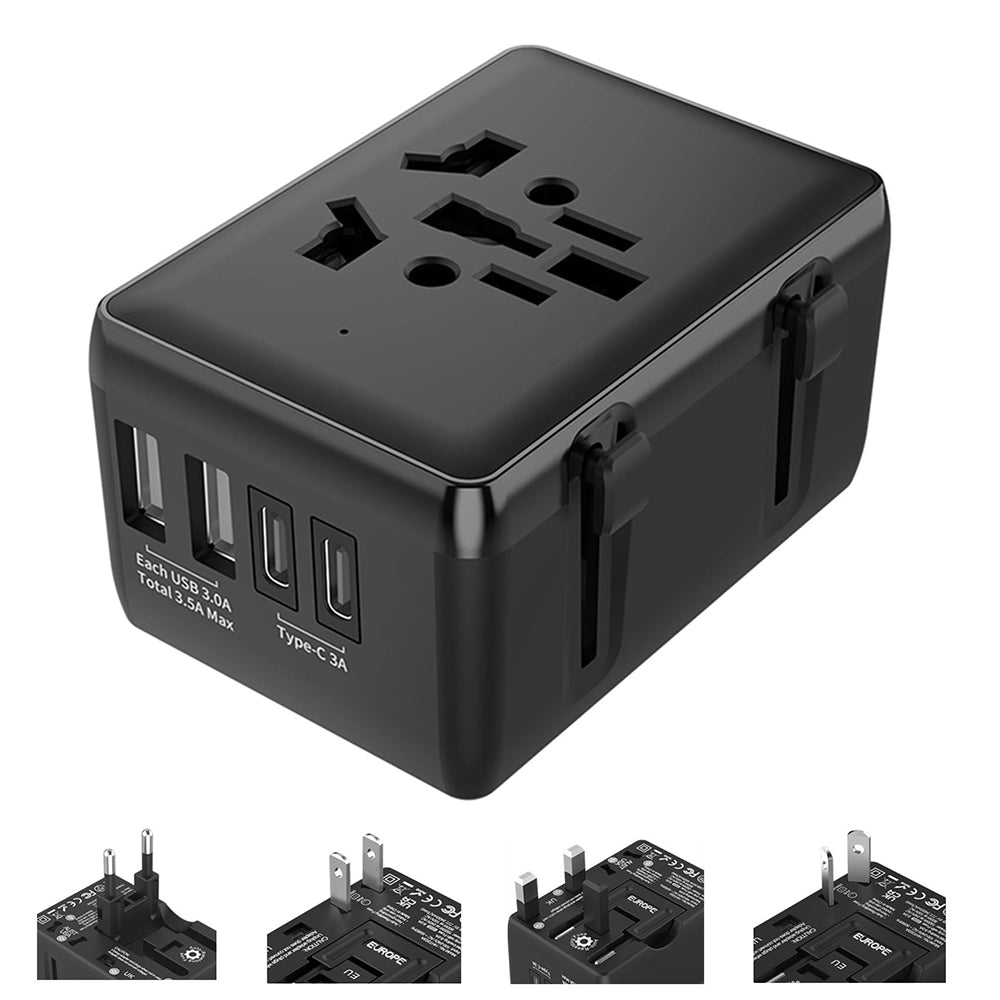 Netværksoplader Techsuit HHt204A Travel, 15W, 3A, 2 x USB-A - 2 x USB-C, Hvid