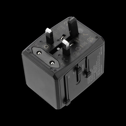 Netværksoplader Techsuit HHT904-B2 Travel, 20W, 3A, 2 x USB-A - 2 x USB-C, Sort