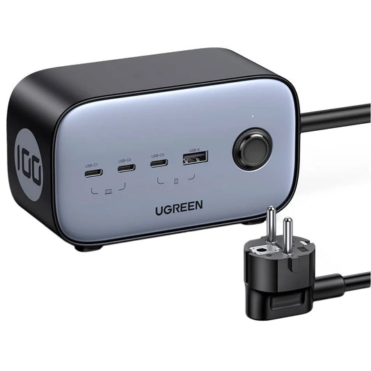 Forlængerledning UGREEN CD270, 2 x Schuko, Grå