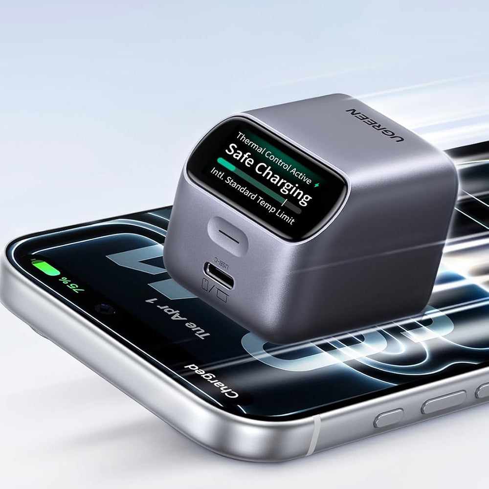 UGREEN Nexode Pro X740 (25419B) netoplader med display, 45 W, 3 A, 1 x USB-C, grå