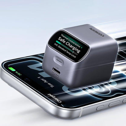 UGREEN Nexode Pro X740 (25419B) netoplader med display, 45 W, 3 A, 1 x USB-C, grå