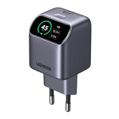 UGREEN Nexode Pro X740 (25419B) netoplader med display, 45 W, 3 A, 1 x USB-C, grå