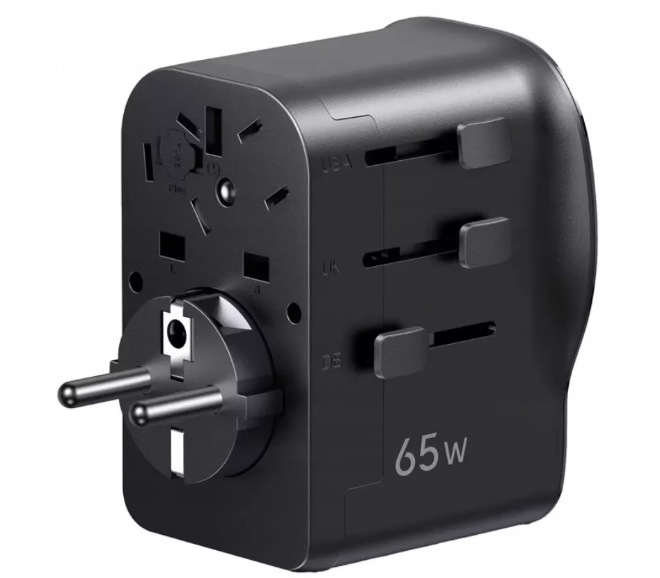 UGREEN Travel S550 Netadapter (55001), 65W, 3,25A, 1 x USB-A - 2 x USB-C, Sort