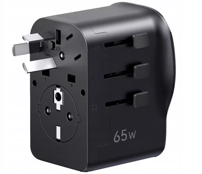 UGREEN Travel S550 Netadapter (55001), 65W, 3,25A, 1 x USB-A - 2 x USB-C, Sort
