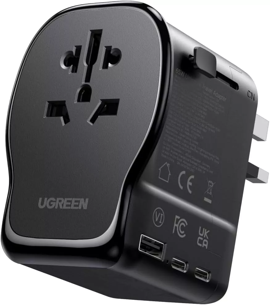 UGREEN Travel S550 Netadapter (55001), 65W, 3,25A, 1 x USB-A - 2 x USB-C, Sort