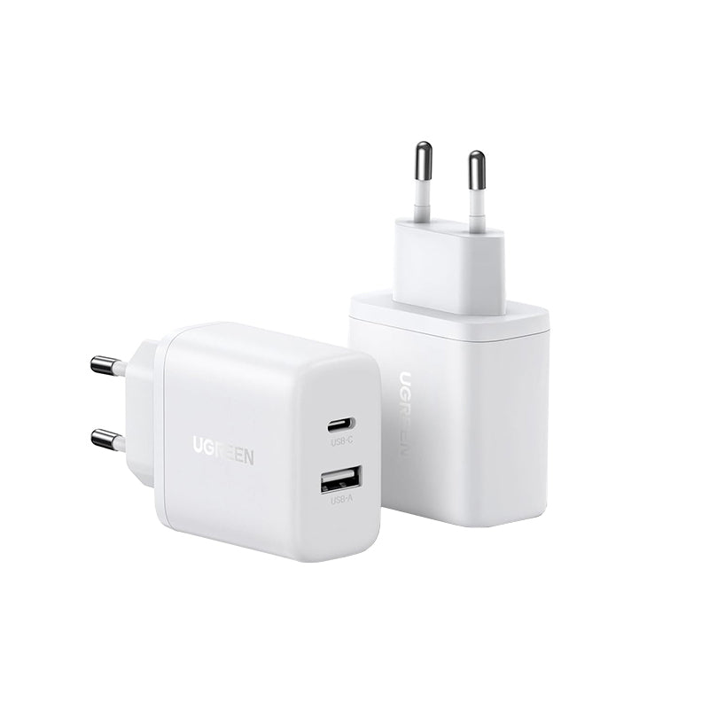 UGREEN X227 Netværksoplader, 20W, 3A, 1 x USB-A - 1 x USB-C, Hvid