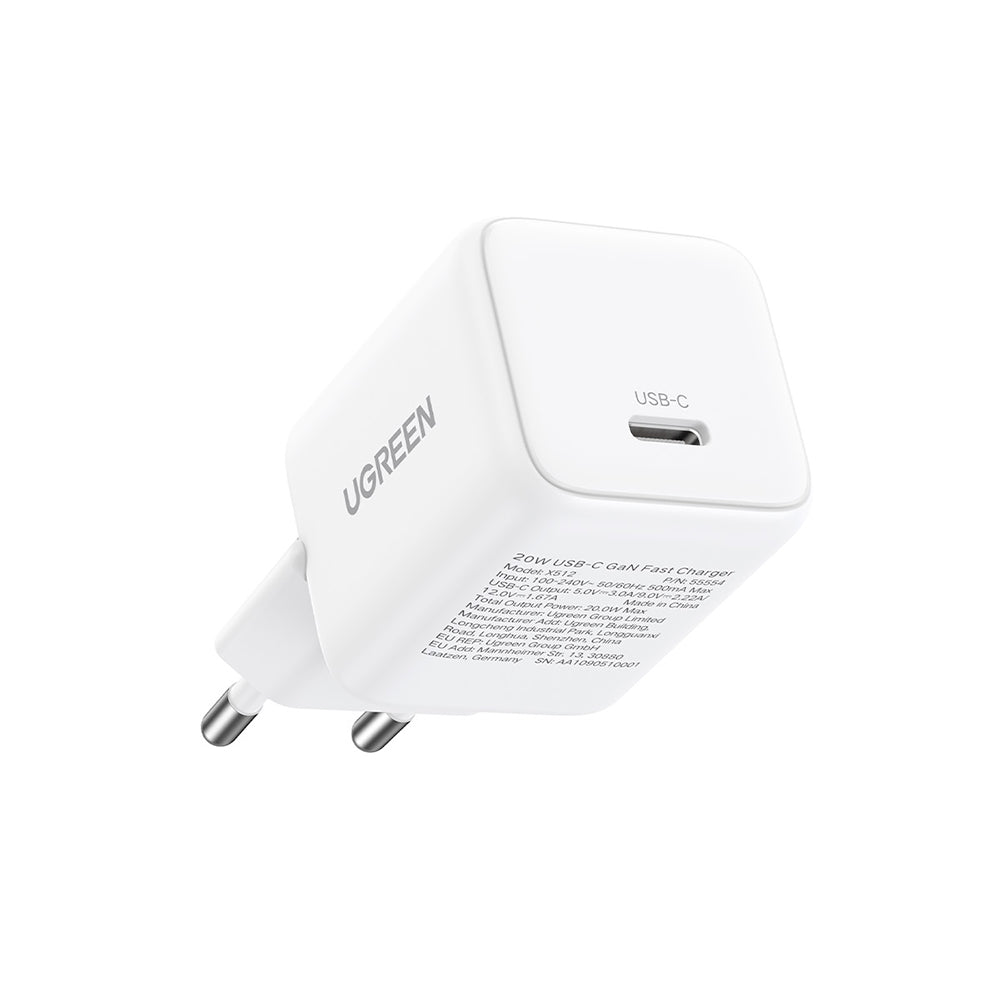 Netværksoplader UGREEN X512, 20W, 3A, 1 x USB-C, Hvid