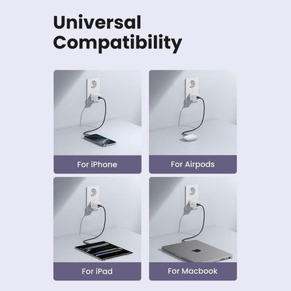 UGREEN X516 Netværksoplader, 30W, 3A, 1 x USB-A - 1 x USB-C, Grå