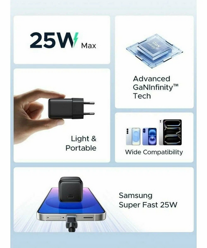 UGREEN X517 Netværksoplader, 25W, 3A, 1 x USB-C, Sort