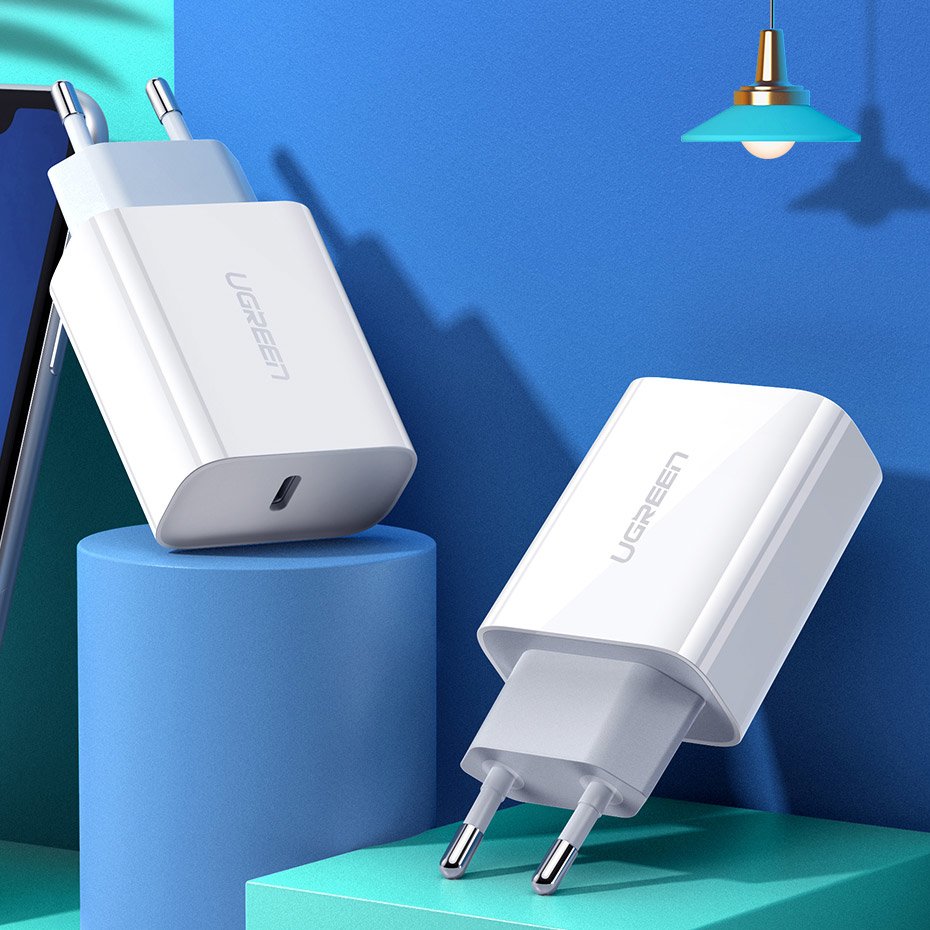 UGREEN CD137 Netværksoplader, 18W, 3A, 1 x USB-C, Hvid