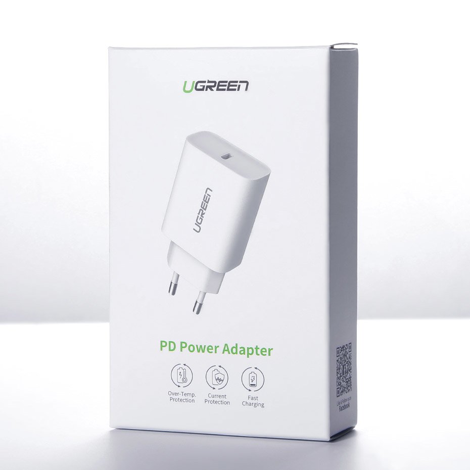 UGREEN CD137 Netværksoplader, 18W, 3A, 1 x USB-C, Hvid