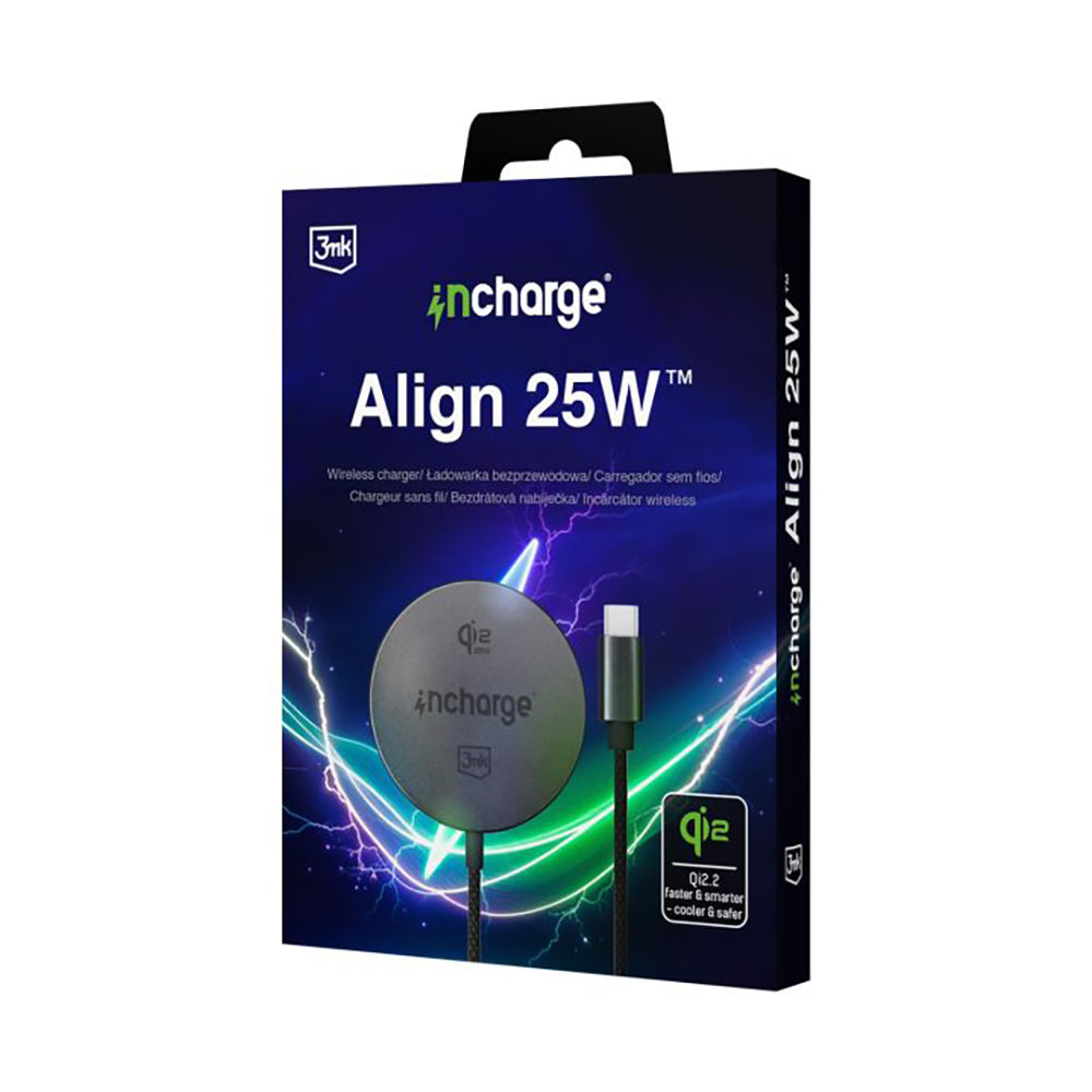 Trådløs netoplader 3MK Align, 25W, Sort