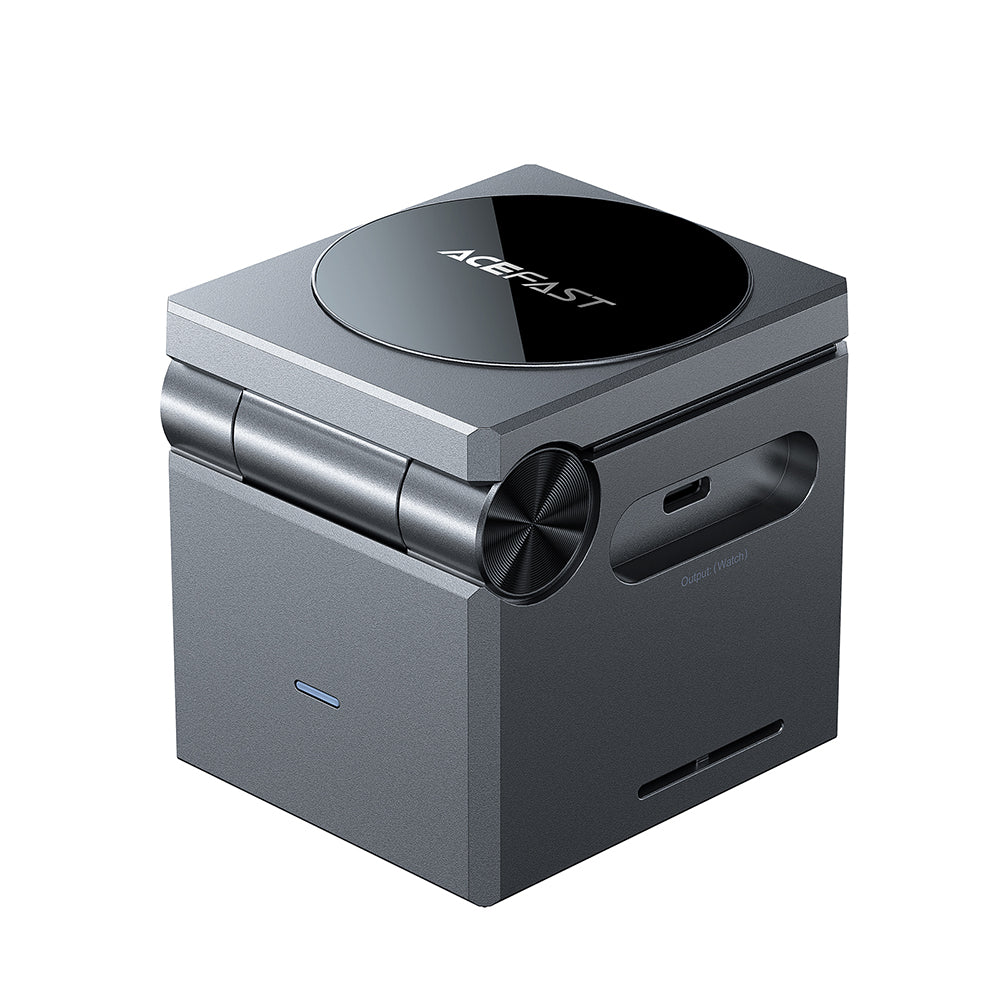 Trådløs Netværksoplader Acefast E18 Rubik's Cube 3in1, 23W, 1.67A, Grå