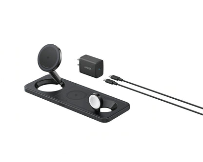 Trådløs Netværksoplader Anker MagGo 3in1, 15W, 1.67A, Sort B25M1311