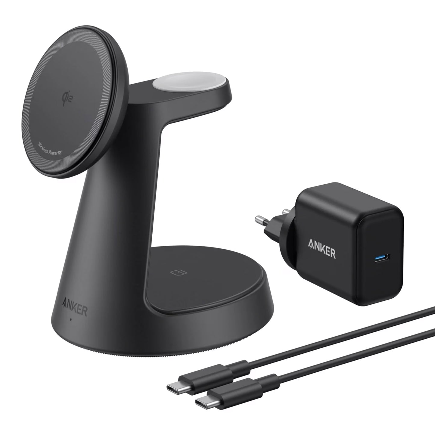 Trådløs Netværksoplader Anker MagGo 3in1, 15W, 1.67A, Sort B25M4G11