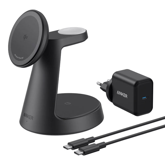 Trådløs Netværksoplader Anker MagGo 3in1, 15W, 1.67A, Sort B25M4G11