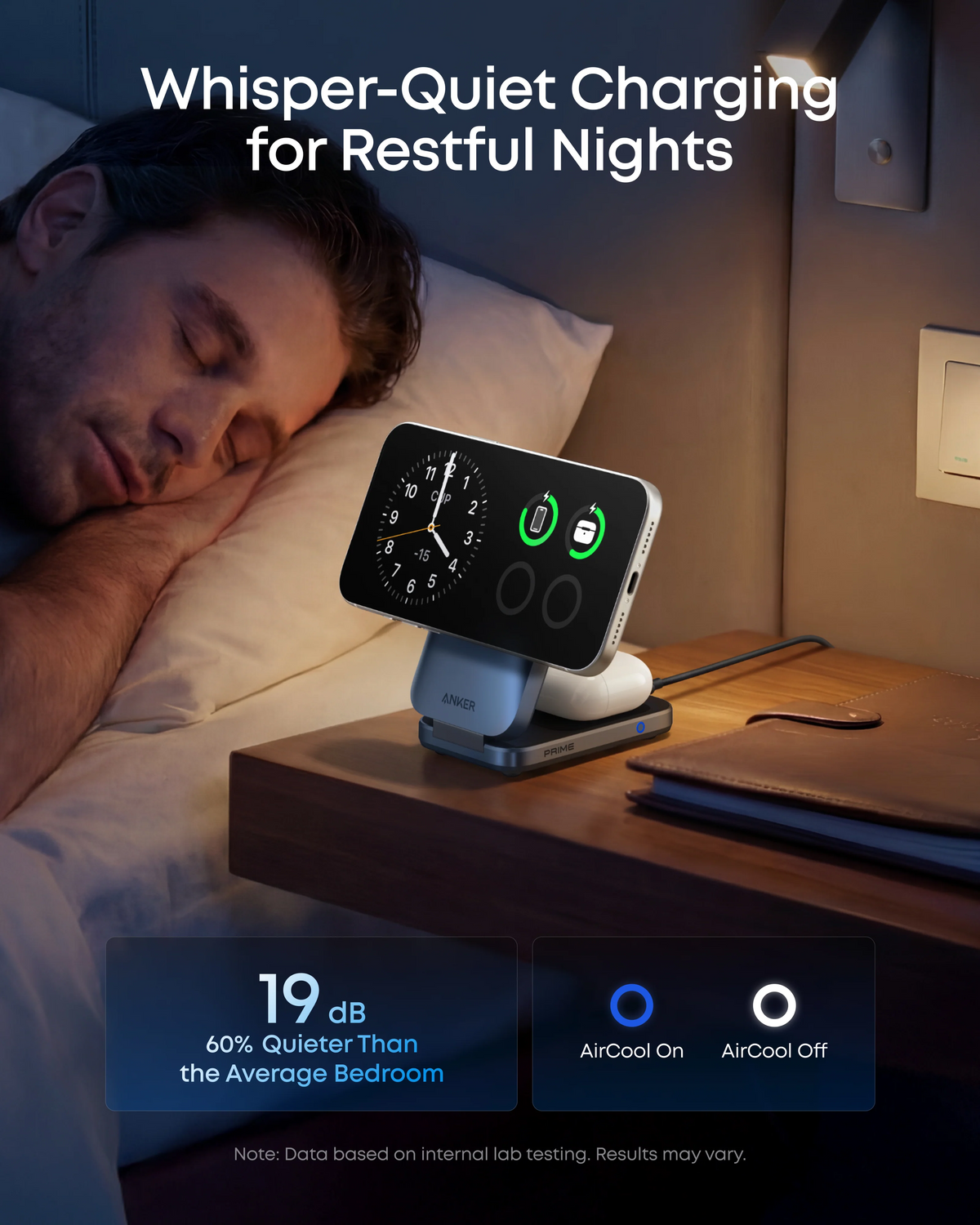 Anker Prime MagGo 3i1 trådløs netoplader, 25W, sort A25N1
