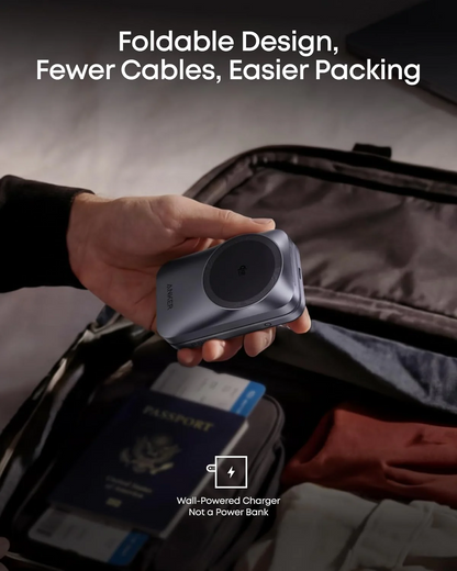 Anker Prime MagGo 3i1 trådløs netoplader, 25W, sort A25N1