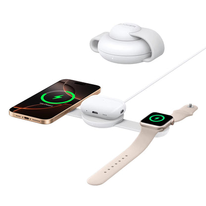 Anker MagGo 3i1 trådløs netoplader, 15W, 1,67A, hvid B25M8H21
