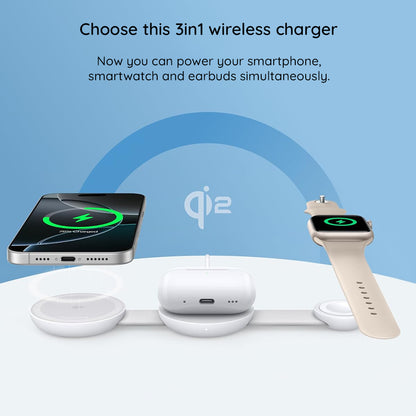 Anker MagGo 3i1 trådløs netoplader, 15W, 1,67A, hvid B25M8H21