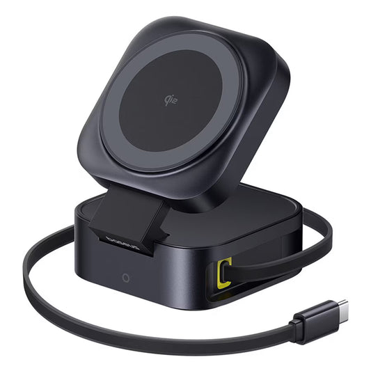 Baseus PicoGo 2in1 trådløs netværksoplader, 67W, 3A, 1 x USB-C, Sort P10276800123-00