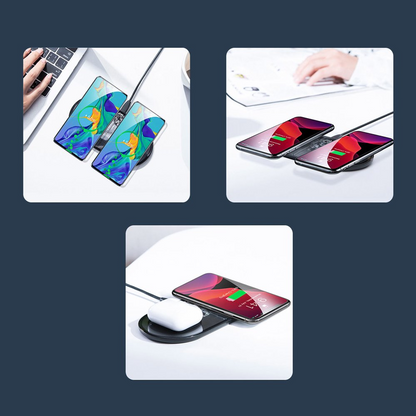 Baseus Simple 2in1 trådløs netværksoplader, 15W, 1.67A, Transparent WXJK-A01