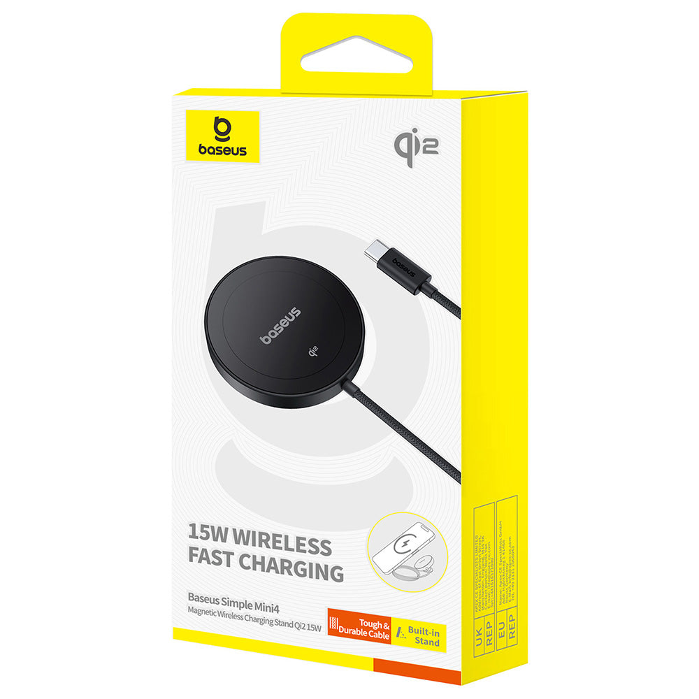 Trådløs Netværksoplader Baseus Simple Mini4, 15W, 1.67A, Sort P10273300121-02