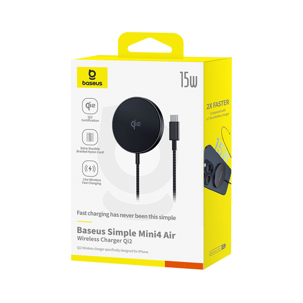 Baseus Simple Mini4 Air trådløs netværksoplader, 15W, 1.67A, Sort P10278200111-00