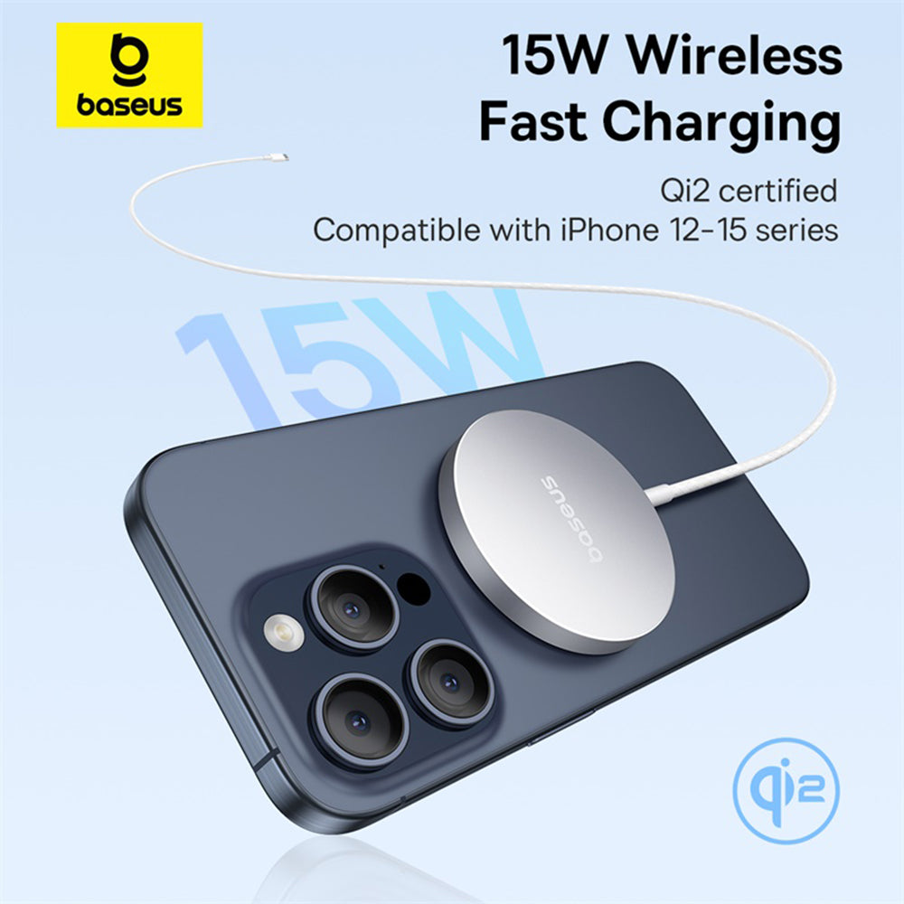 Baseus Simple Mini4 Air trådløs netværksoplader, 15W, 1.67A, Sølv P10278200S11-00