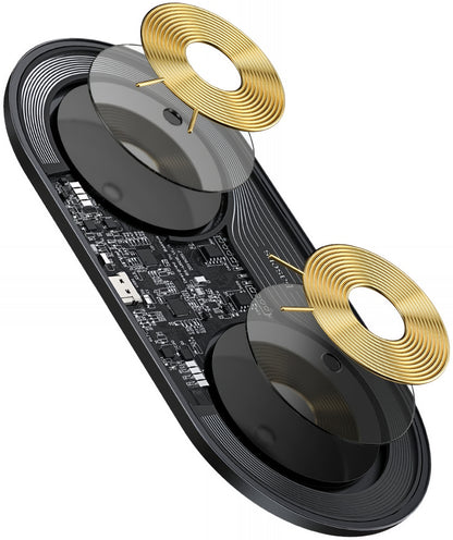 Baseus Simple 2in1 trådløs netværksoplader, 15W, 1.67A, Transparent WXJK-A01