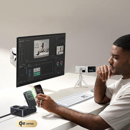 Baseus Nomos ND11 QI 6in1 opladerstation, 67W, 3.35A, 1 x USB-A - 2 x USB-C - 2 x Schuko, Sort P80015804213-00