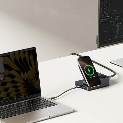 Baseus Nomos ND11 QI 6in1 opladerstation, 67W, 3.35A, 1 x USB-A - 2 x USB-C - 2 x Schuko, Sort P80015804213-00